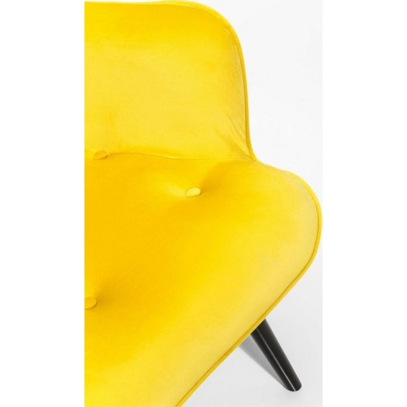 Armchair Black Vicky Velvet Yellow